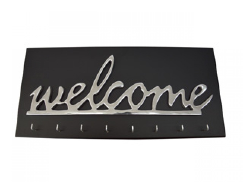 PORTA LLAVES WELCOME CON MADERA CHOCOLATE